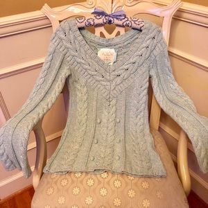 *Aqua blue Pom Pom sweater*